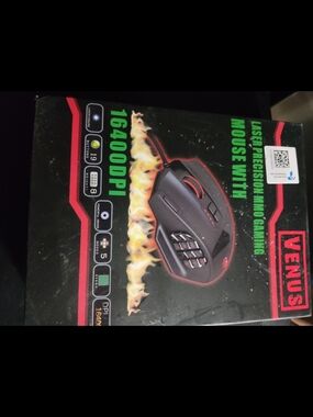 VENUS Black Gaming Mouse with Red Accents